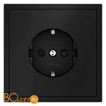 Розетка встраиваемая VOLTUM S70 с заземлением и защитными шторками, 16А, (черный матовый) VLS040208 - Фото 7