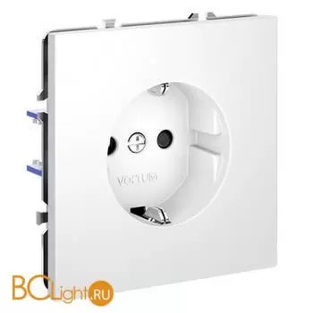 Розетка встраиваемая VOLTUM S70 с заземлением и защитными шторками, 16А, (белый матовый) VLS040202 - Фото 5