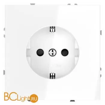 Розетка встраиваемая VOLTUM S70 с заземлением и защитными шторками, 16А, (белый глянцевый) VLS040201