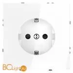 Розетка встраиваемая VOLTUM S70 с заземлением и защитными шторками, 16А, (белый глянцевый) VLS040201