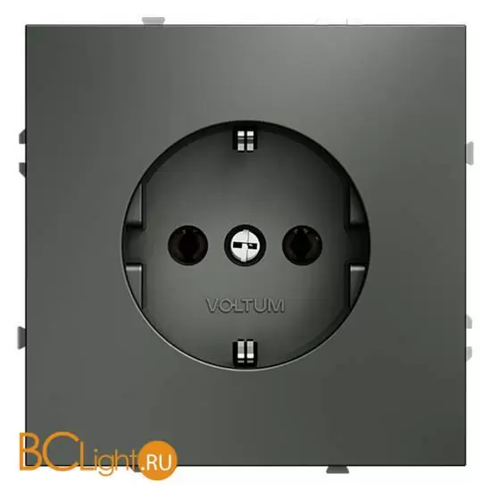 Розетка встраиваемая VOLTUM S70 с заземлением 16А, (титан) VLS040106
