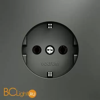 Розетка встраиваемая VOLTUM S70 с заземлением 16А, (титан) VLS040106 - Фото 0