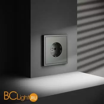 Розетка встраиваемая VOLTUM S70 с заземлением 16А, (титан) VLS040106 - Фото 1