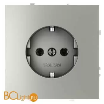 Розетка встраиваемая VOLTUM S70 с заземлением 16А, (сталь) VLS040105