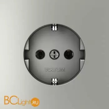 Розетка встраиваемая VOLTUM S70 с заземлением 16А, (сталь) VLS040105 - Фото 0