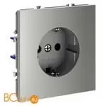 Розетка встраиваемая VOLTUM S70 с заземлением 16А, (сталь) VLS040105 - Фото 1