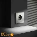 Розетка встраиваемая VOLTUM S70 с заземлением 16А, (сталь) VLS040105 - Фото 4