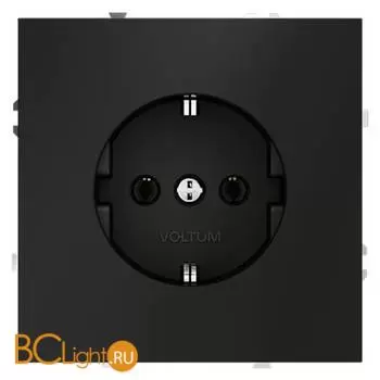 Розетка встраиваемая VOLTUM S70 с заземлением 16А, (черный матовый) VLS040108
