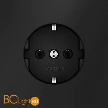 Розетка встраиваемая VOLTUM S70 с заземлением 16А, (черный матовый) VLS040108 - Фото 0