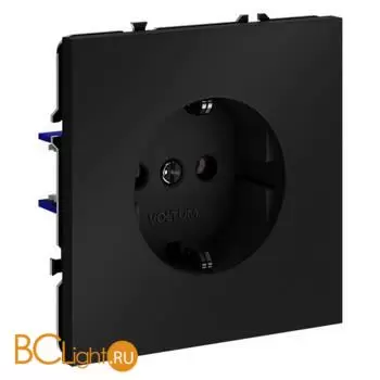 Розетка встраиваемая VOLTUM S70 с заземлением 16А, (черный матовый) VLS040108 - Фото 4