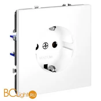 Розетка встраиваемая VOLTUM S70 с заземлением 16А, (белый матовый) VLS040102 - Фото 5