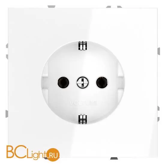 Розетка встраиваемая VOLTUM S70 с заземлением 16А, (белый глянцевый) VLS040101