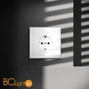 Розетка встраиваемая VOLTUM S70 с заземлением 16А, (белый глянцевый) VLS040101 - Фото 0