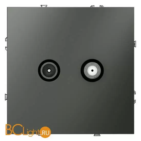 Розетка телевизионная встраиваемая VOLTUM S70 оконечная TV+SAT, (титан) VLS060406