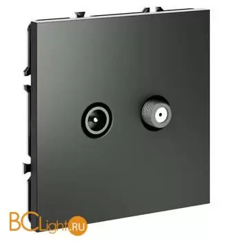 Розетка телевизионная встраиваемая VOLTUM S70 оконечная TV+SAT, (титан) VLS060406 - Фото 1