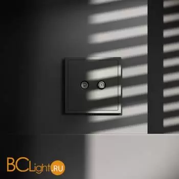 Розетка телевизионная встраиваемая VOLTUM S70 оконечная TV+SAT, (титан) VLS060406 - Фото 3