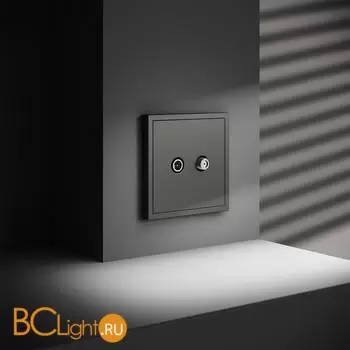 Розетка телевизионная встраиваемая VOLTUM S70 оконечная TV+SAT, (титан) VLS060406 - Фото 4