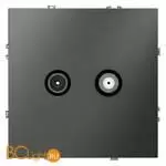 Розетка телевизионная встраиваемая VOLTUM S70 оконечная TV+SAT, (титан) VLS060406