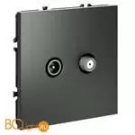 Розетка телевизионная встраиваемая VOLTUM S70 оконечная TV+SAT, (титан) VLS060406 - Фото 1