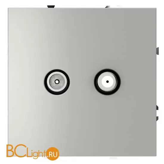 Розетка телевизионная встраиваемая VOLTUM S70 оконечная TV+SAT, (сталь) VLS060405