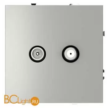 Розетка телевизионная встраиваемая VOLTUM S70 оконечная TV+SAT, (сталь) VLS060405