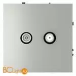 Розетка телевизионная встраиваемая VOLTUM S70 оконечная TV+SAT, (сталь) VLS060405