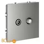 Розетка телевизионная встраиваемая VOLTUM S70 оконечная TV+SAT, (сталь) VLS060405 - Фото 1