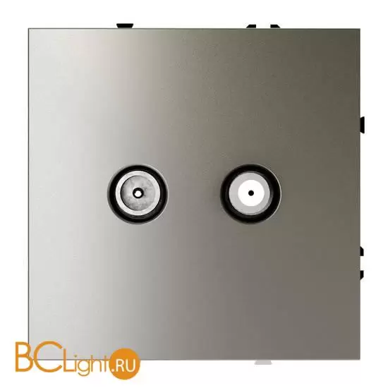 Розетка телевизионная встраиваемая VOLTUM S70 оконечная TV+SAT, (шелк) VLS060404