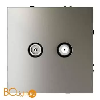 Розетка телевизионная встраиваемая VOLTUM S70 оконечная TV+SAT, (шелк) VLS060404