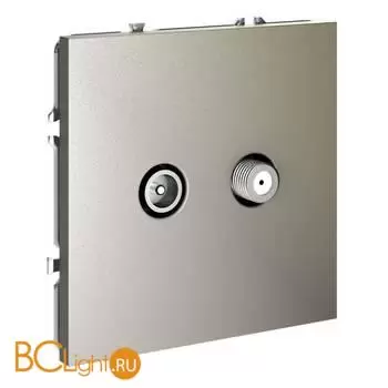 Розетка телевизионная встраиваемая VOLTUM S70 оконечная TV+SAT, (шелк) VLS060404 - Фото 1