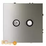 Розетка телевизионная встраиваемая VOLTUM S70 оконечная TV+SAT, (шелк) VLS060404