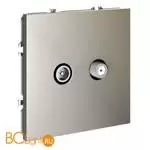 Розетка телевизионная встраиваемая VOLTUM S70 оконечная TV+SAT, (шелк) VLS060404 - Фото 1