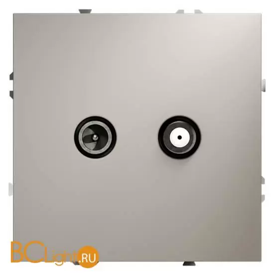 Розетка телевизионная встраиваемая VOLTUM S70 оконечная TV+SAT, (кашемир) VLS060403