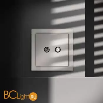 Розетка телевизионная встраиваемая VOLTUM S70 оконечная TV+SAT, (кашемир) VLS060403 - Фото 3