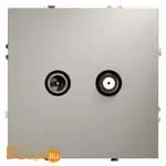 Розетка телевизионная встраиваемая VOLTUM S70 оконечная TV+SAT, (кашемир) VLS060403