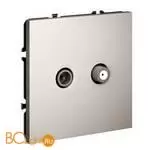 Розетка телевизионная встраиваемая VOLTUM S70 оконечная TV+SAT, (кашемир) VLS060403 - Фото 1