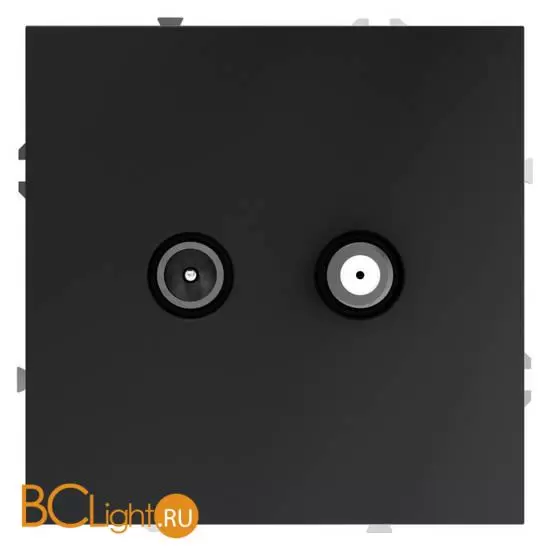 Розетка телевизионная встраиваемая VOLTUM S70 оконечная TV+SAT, (графит) VLS060407