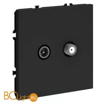 Розетка телевизионная встраиваемая VOLTUM S70 оконечная TV+SAT, (графит) VLS060407 - Фото 1