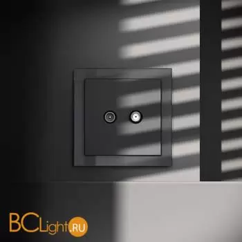 Розетка телевизионная встраиваемая VOLTUM S70 оконечная TV+SAT, (графит) VLS060407 - Фото 3