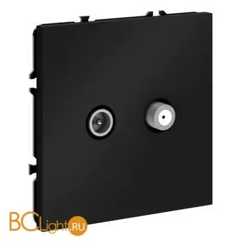 Розетка телевизионная встраиваемая VOLTUM S70 оконечная TV+SAT, (черный матовый) VLS060408 - Фото 1