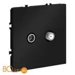 Розетка телевизионная встраиваемая VOLTUM S70 оконечная TV+SAT, (черный матовый) VLS060408 - Фото 1