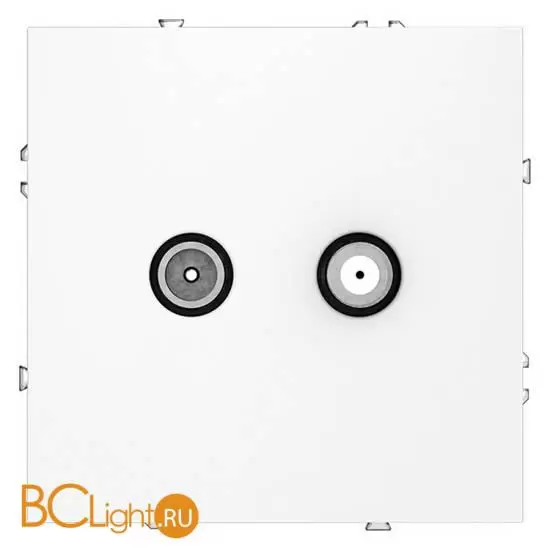 Розетка телевизионная встраиваемая VOLTUM S70 оконечная TV+SAT, (белый матовый) VLS060402