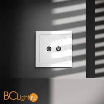 Розетка телевизионная встраиваемая VOLTUM S70 оконечная TV+SAT, (белый матовый) VLS060402 - Фото 0