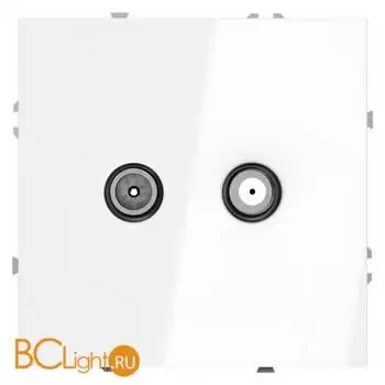 Розетка телевизионная встраиваемая VOLTUM S70 оконечная TV+SAT, (белый глянцевый) VLS060401