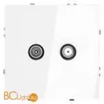 Розетка телевизионная встраиваемая VOLTUM S70 оконечная TV+SAT, (белый глянцевый) VLS060401