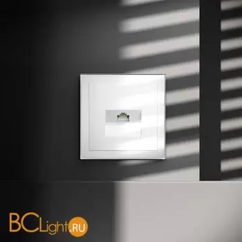 Розетка компьютерная встраиваемая VOLTUM S70 RJ45 кат.6, (белый глянцевый) VLS060101 - Фото 0