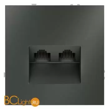 Розетка компьютерная встраиваемая VOLTUM S70 двойная RJ45+RJ45 кат.6, (титан) VLS060206