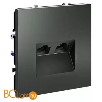 Розетка компьютерная встраиваемая VOLTUM S70 двойная RJ45+RJ45 кат.6, (титан) VLS060206 - Фото 1