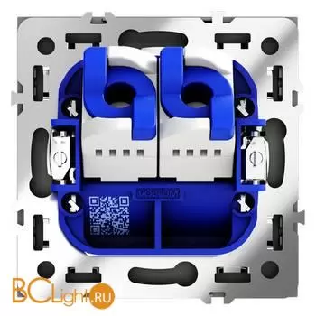 Розетка компьютерная встраиваемая VOLTUM S70 двойная RJ45+RJ45 кат.6, (титан) VLS060206 - Фото 2