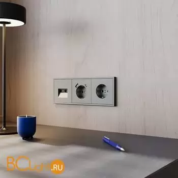 Розетка компьютерная встраиваемая VOLTUM S70 двойная RJ45+RJ45 кат.6, (титан) VLS060206 - Фото 5